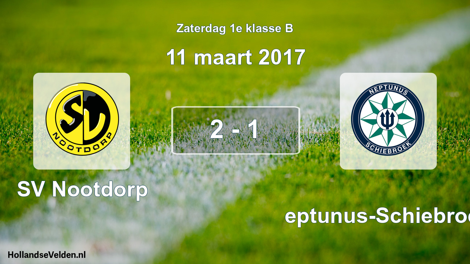 Total number of matches played: SV Nootdorp - Neptunus-Schiebroek 2 - 1 (11 March 2017)