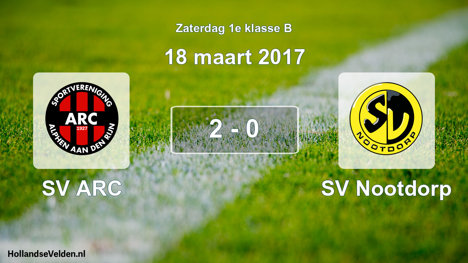 Total number of matches played: SV ARC - SV Nootdorp 2 - 0 (18 March 2017)
