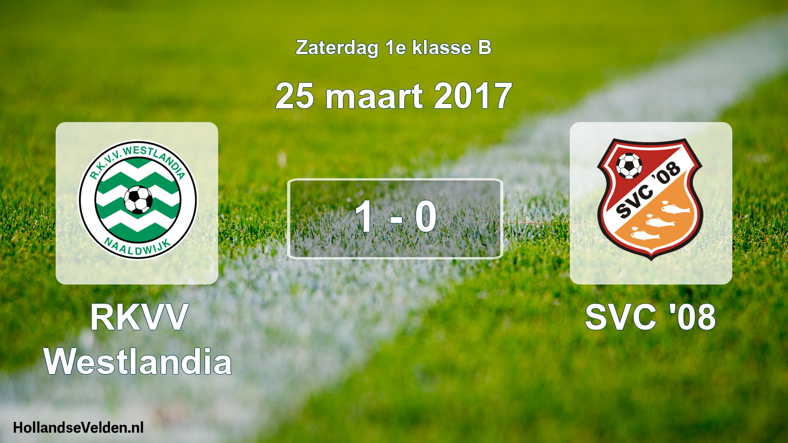 Total number of matches played: RKVV Westlandia - SVC '08 1 - 0 (25 March 2017)