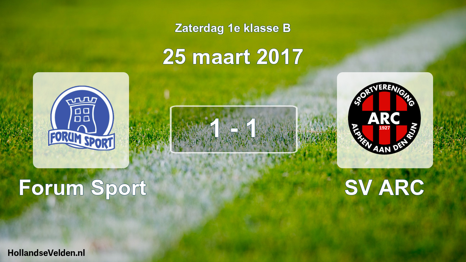 Total number of matches played: Forum Sport - SV ARC 1 - 1 (25 March 2017)
