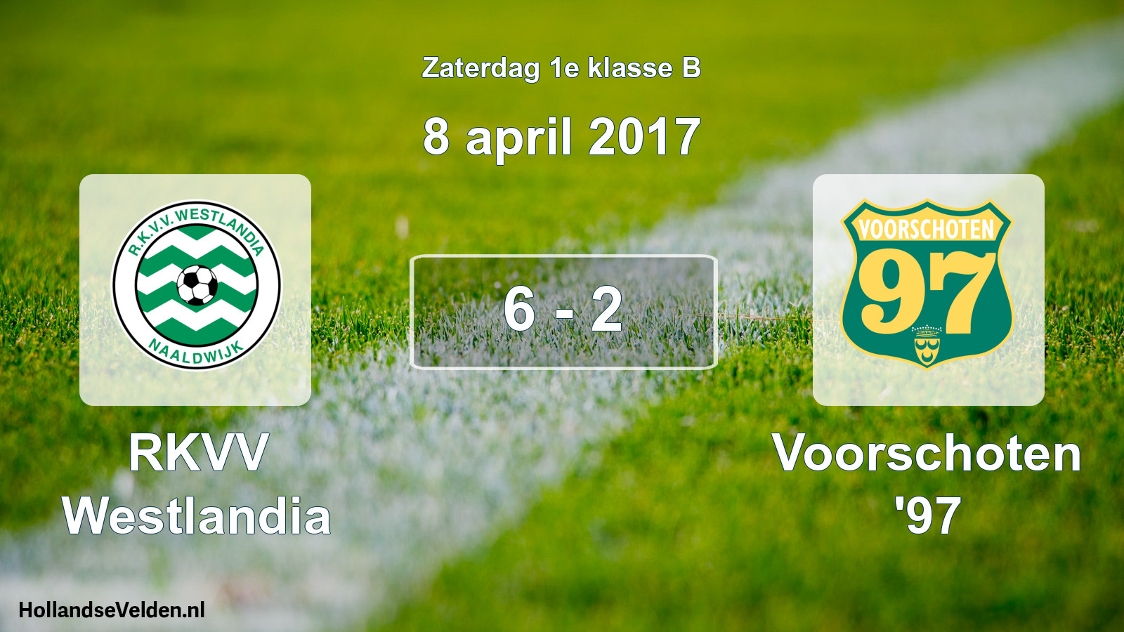 Total number of matches played: RKVV Westlandia - Voorschoten '97 6 - 2 (8 April 2017)