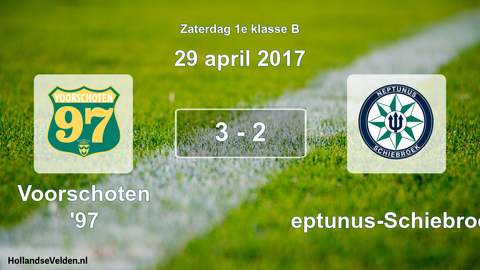 Total number of matches played: Voorschoten '97 - Neptunus-Schiebroek 3 - 2 (29 April 2017)