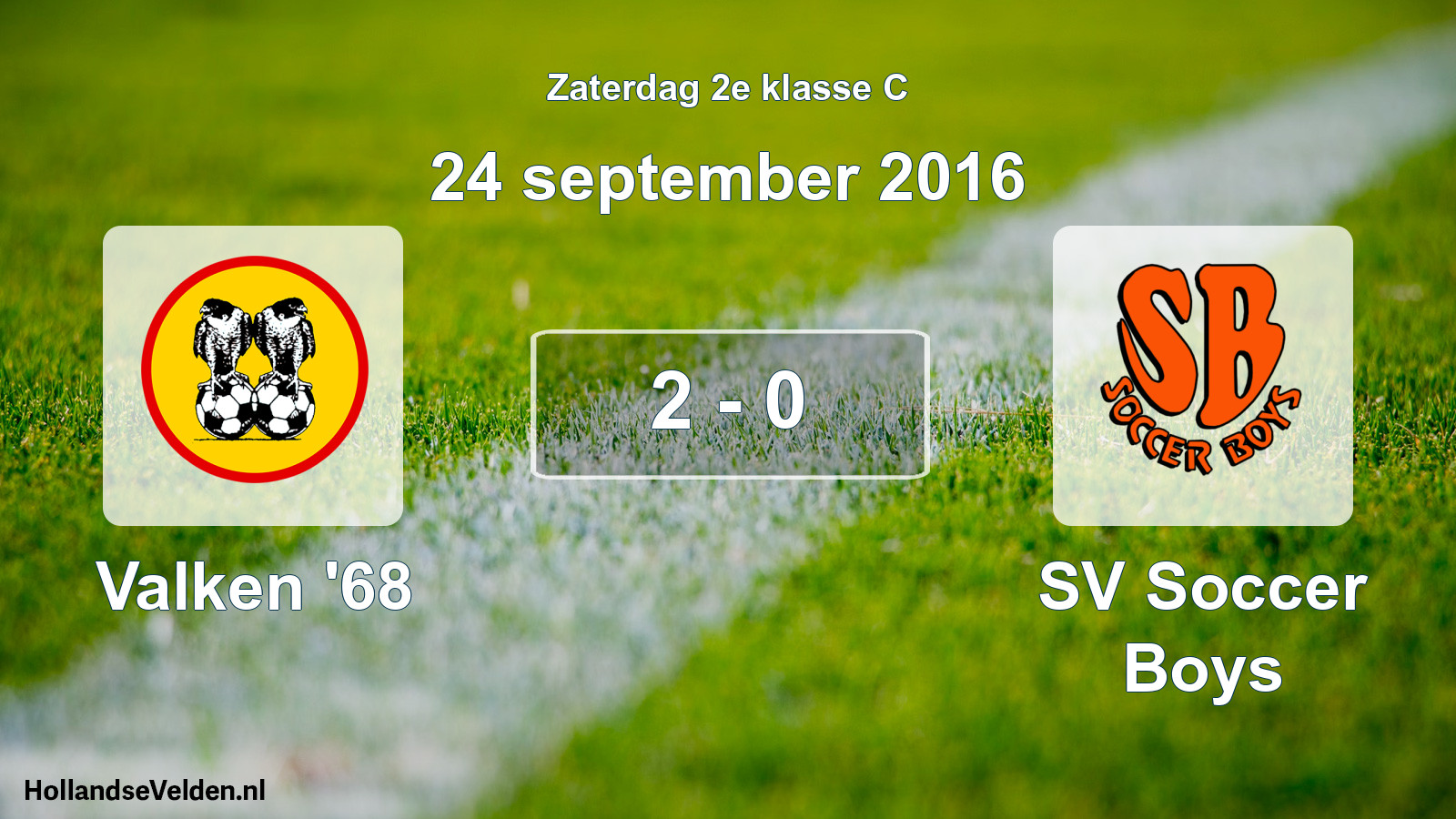 Total number of matches played: Valken '68 - SV Soccer Boys 2 - 0 (24 September 2016)