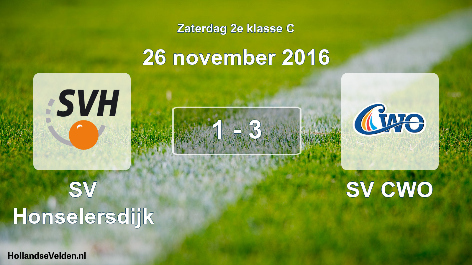 Total number of matches played: SV Honselersdijk - SV CWO 1 - 3 (26 November 2016)