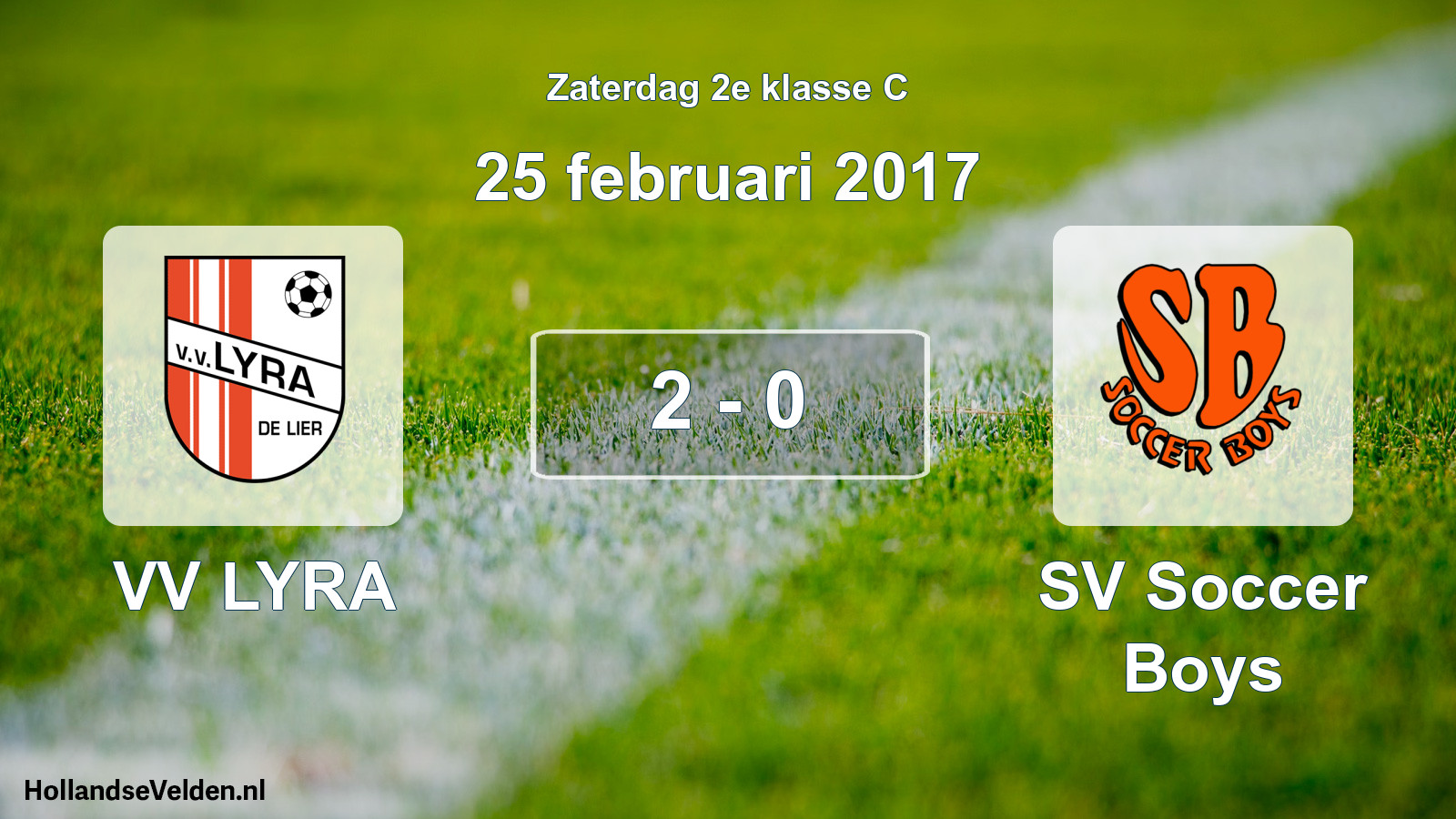 Total number of matches played: VV LYRA - SV Soccer Boys 2 - 0 (25 February 2017)