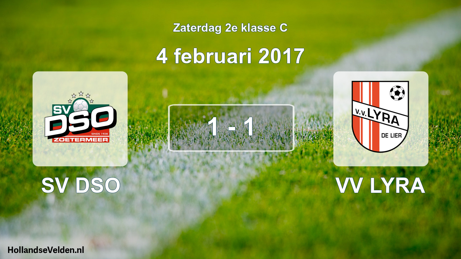 Total number of matches played: SV DSO - VV LYRA 1 - 1 (4 February 2017)