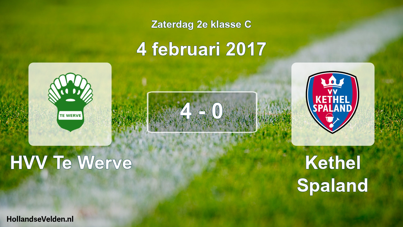 Total number of matches played: HVV Te Werve - Kethel Spaland 4 - 0 (4 February 2017)