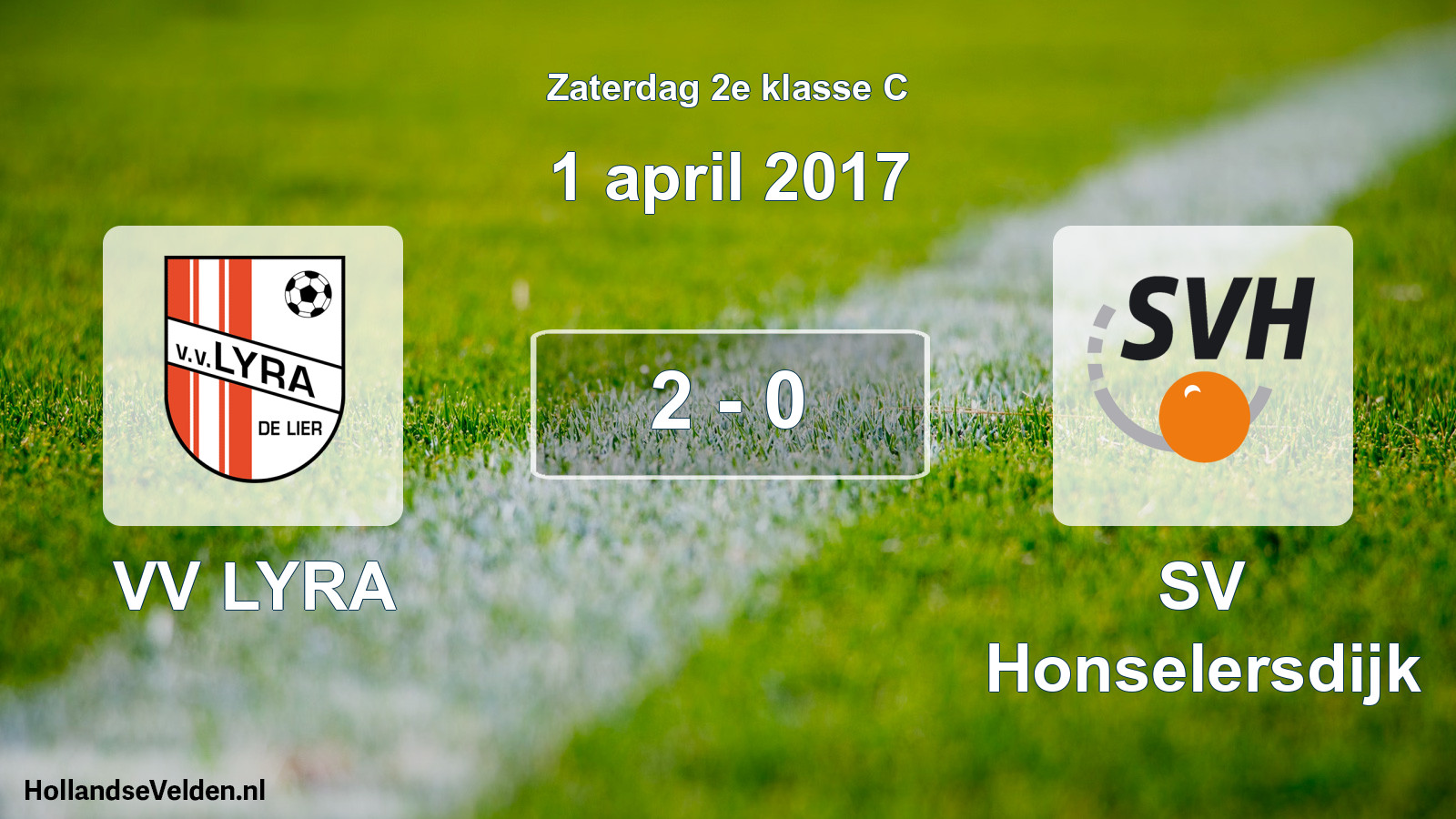 Total number of matches played: VV LYRA - SV Honselersdijk 2 - 0 (1 April 2017)
