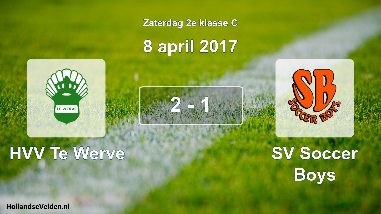 Total number of matches played: HVV Te Werve - SV Soccer Boys 2 - 1 (8 April 2017)
