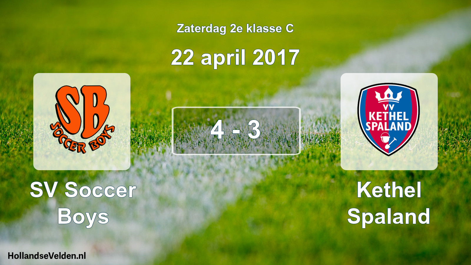Total number of matches played: SV Soccer Boys - Kethel Spaland 4 - 3 (22 April 2017)
