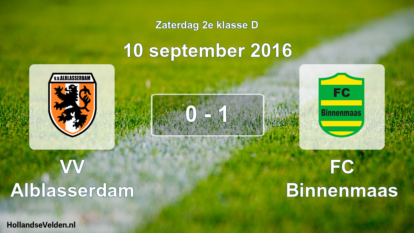 Total number of matches played: VV Alblasserdam - FC Binnenmaas 0 - 1 (10 September 2016)