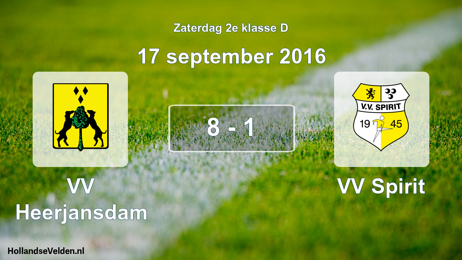 Total number of matches played: VV Heerjansdam - VV Spirit 8 - 1 (17 September 2016)