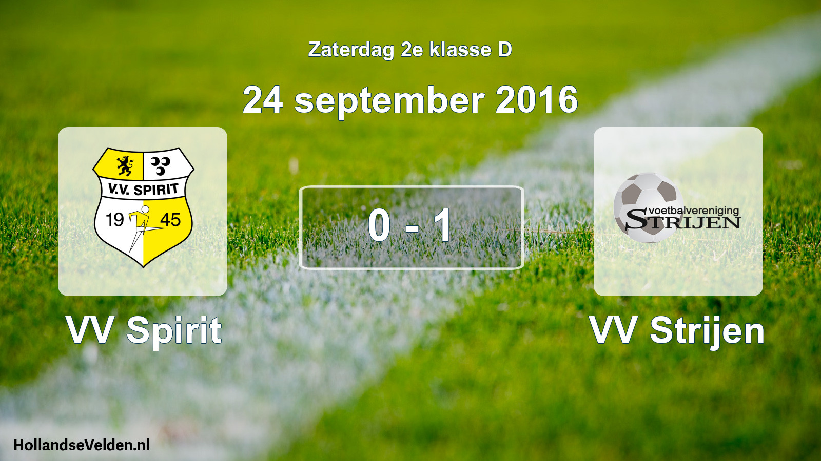 Total number of matches played: VV Spirit - VV Strijen 0 - 1 (24 September 2016)
