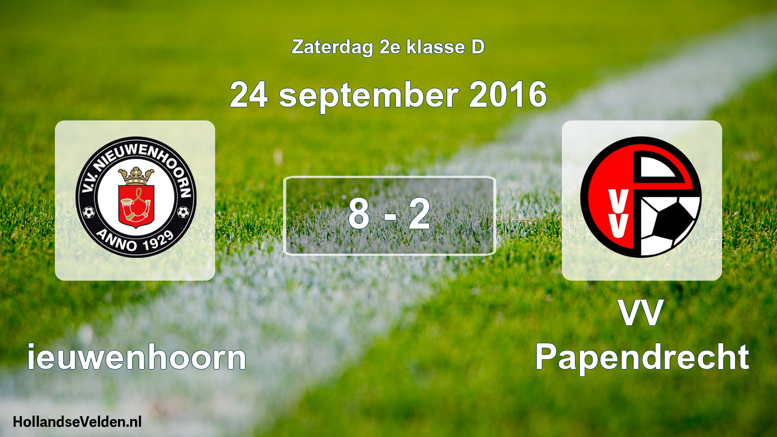Total number of matches played: Nieuwenhoorn - VV Papendrecht 8 - 2 (24 September 2016)