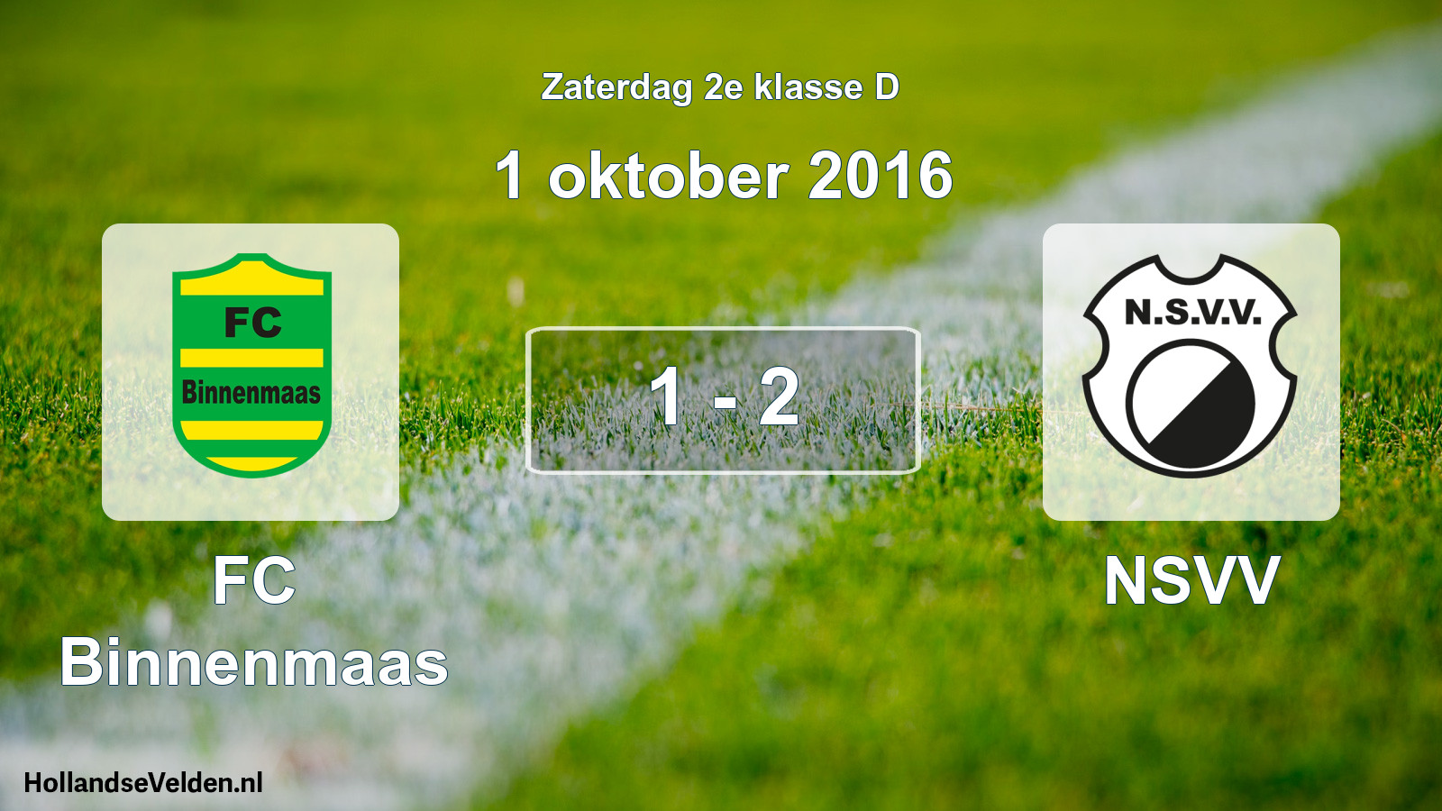 Total number of matches played: FC Binnenmaas - NSVV 1 - 2 (1 October 2016)