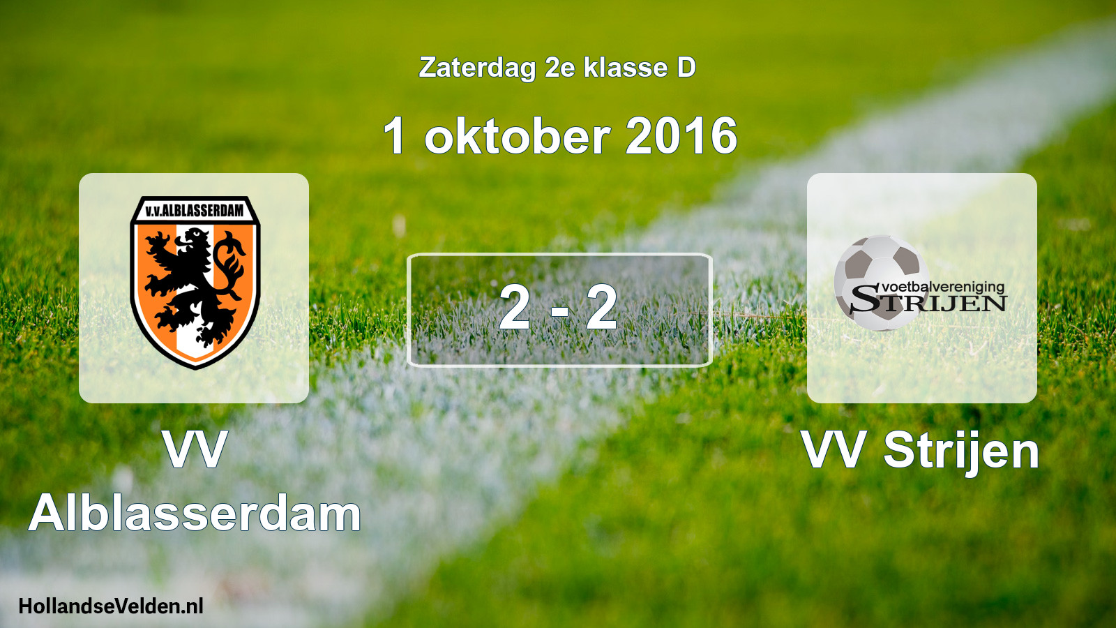 Total number of matches played: VV Alblasserdam - VV Strijen 2 - 2 (1 October 2016)