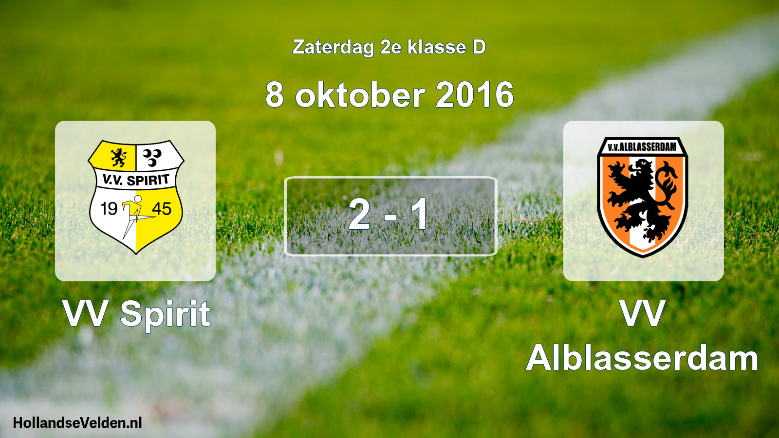Total number of matches played: VV Spirit - VV Alblasserdam 2 - 1 (8 October 2016)