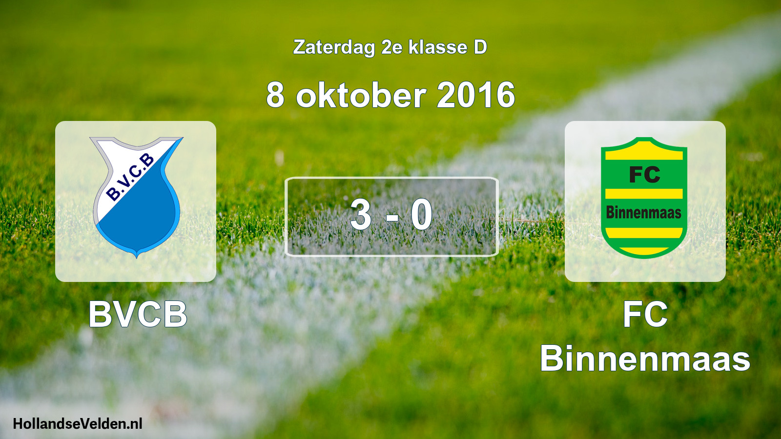 Total number of matches played: BVCB - FC Binnenmaas 3 - 0 (8 October 2016)