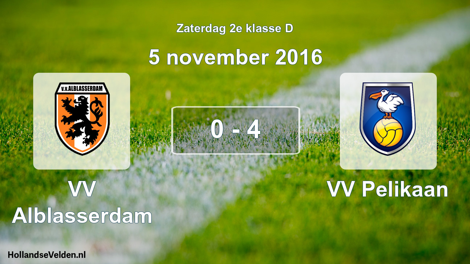Total number of matches played: VV Alblasserdam - VV Pelikaan 0 - 4 (5 November 2016)