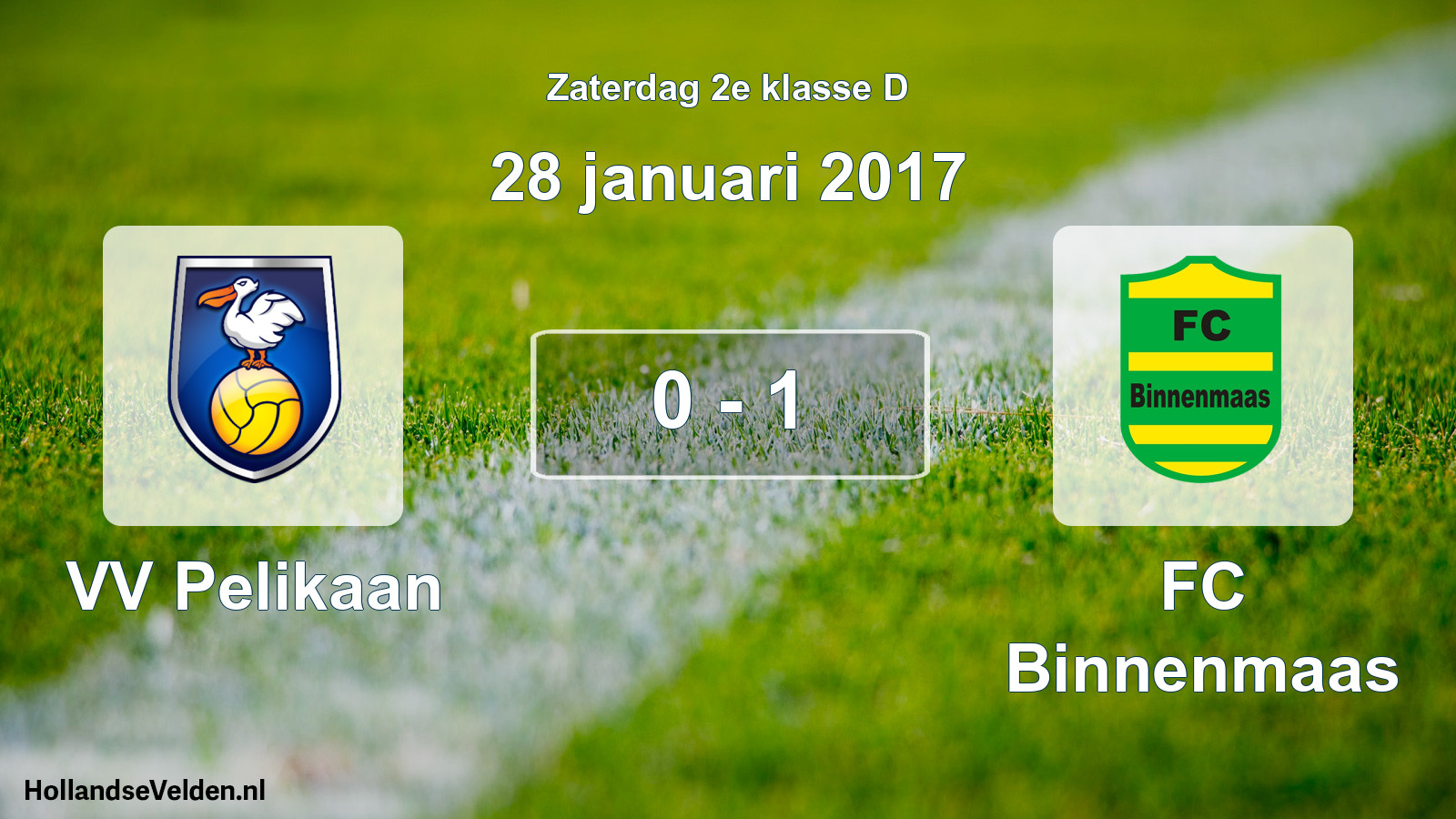 Total number of matches played: VV Pelikaan - FC Binnenmaas 0 - 1 (28 January 2017)