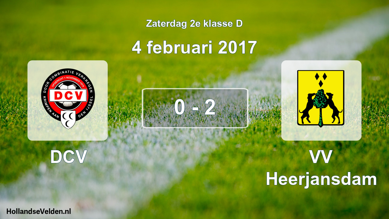Total number of matches played: DCV - VV Heerjansdam 0 - 2 (4 February 2017)