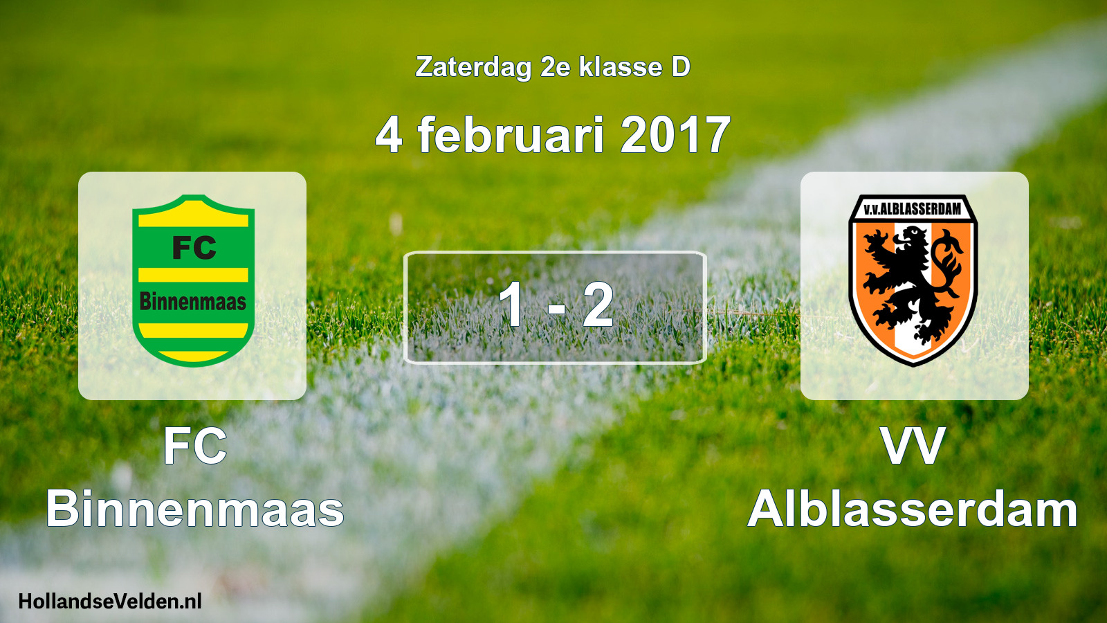 Total number of matches played: FC Binnenmaas - VV Alblasserdam 1 - 2 (4 February 2017)