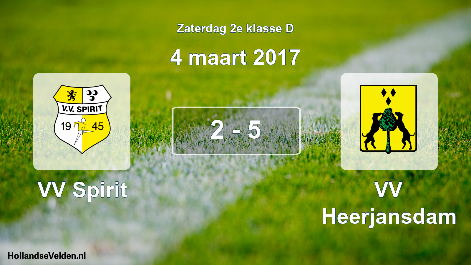 Total number of matches played: VV Spirit - VV Heerjansdam 2 - 5 (4 March 2017)