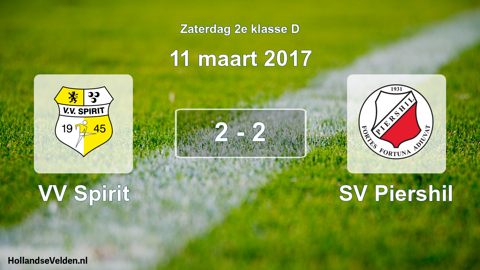 Total number of matches played: VV Spirit - SV Piershil 2 - 2 (11 March 2017)