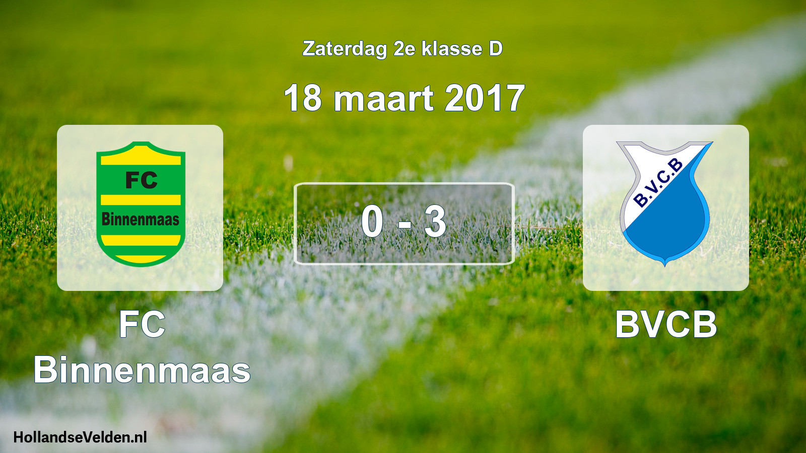 Total number of matches played: FC Binnenmaas - BVCB 0 - 3 (18 March 2017)