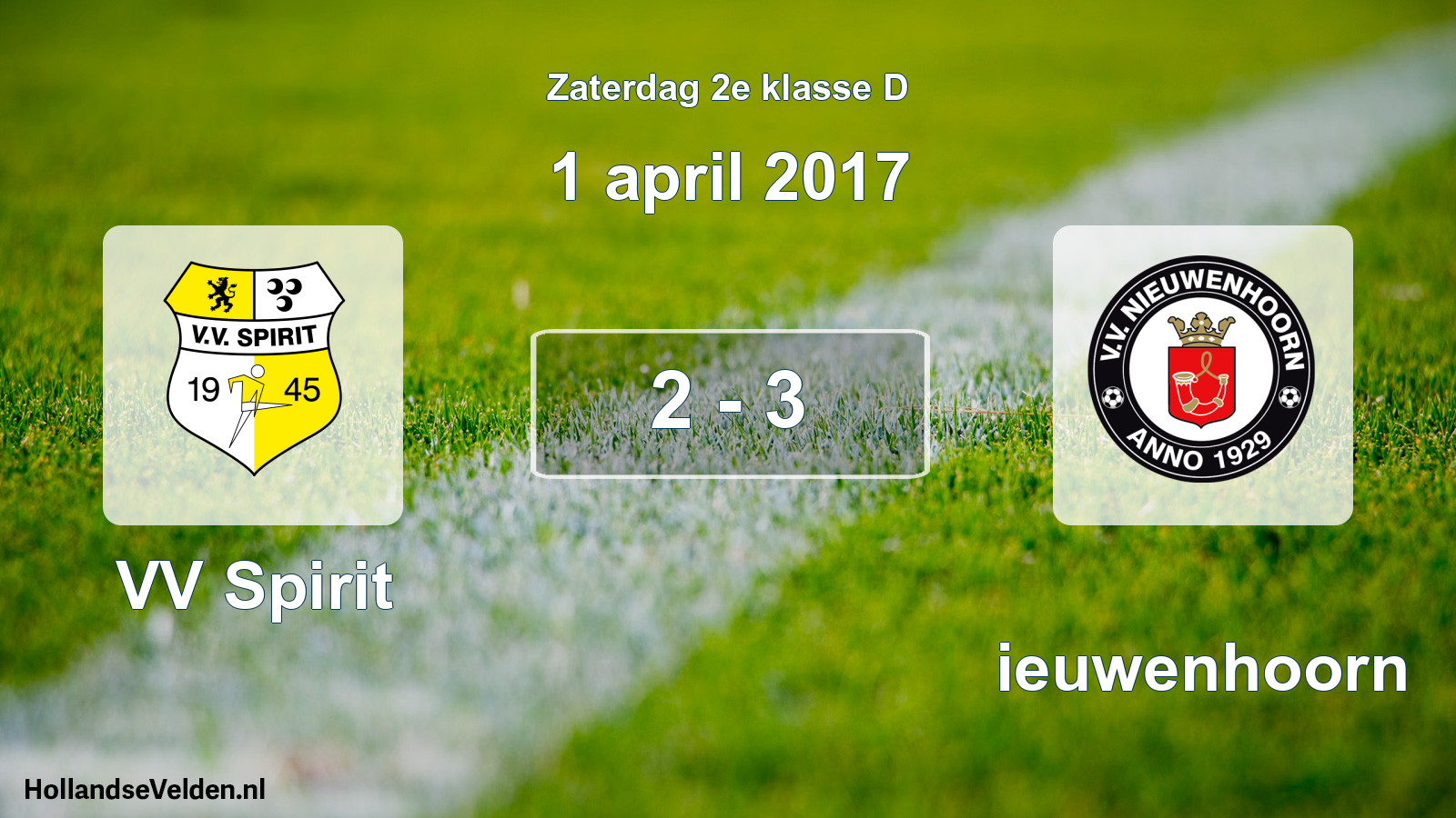 Total number of matches played: VV Spirit - Nieuwenhoorn 2 - 3 (1 April 2017)