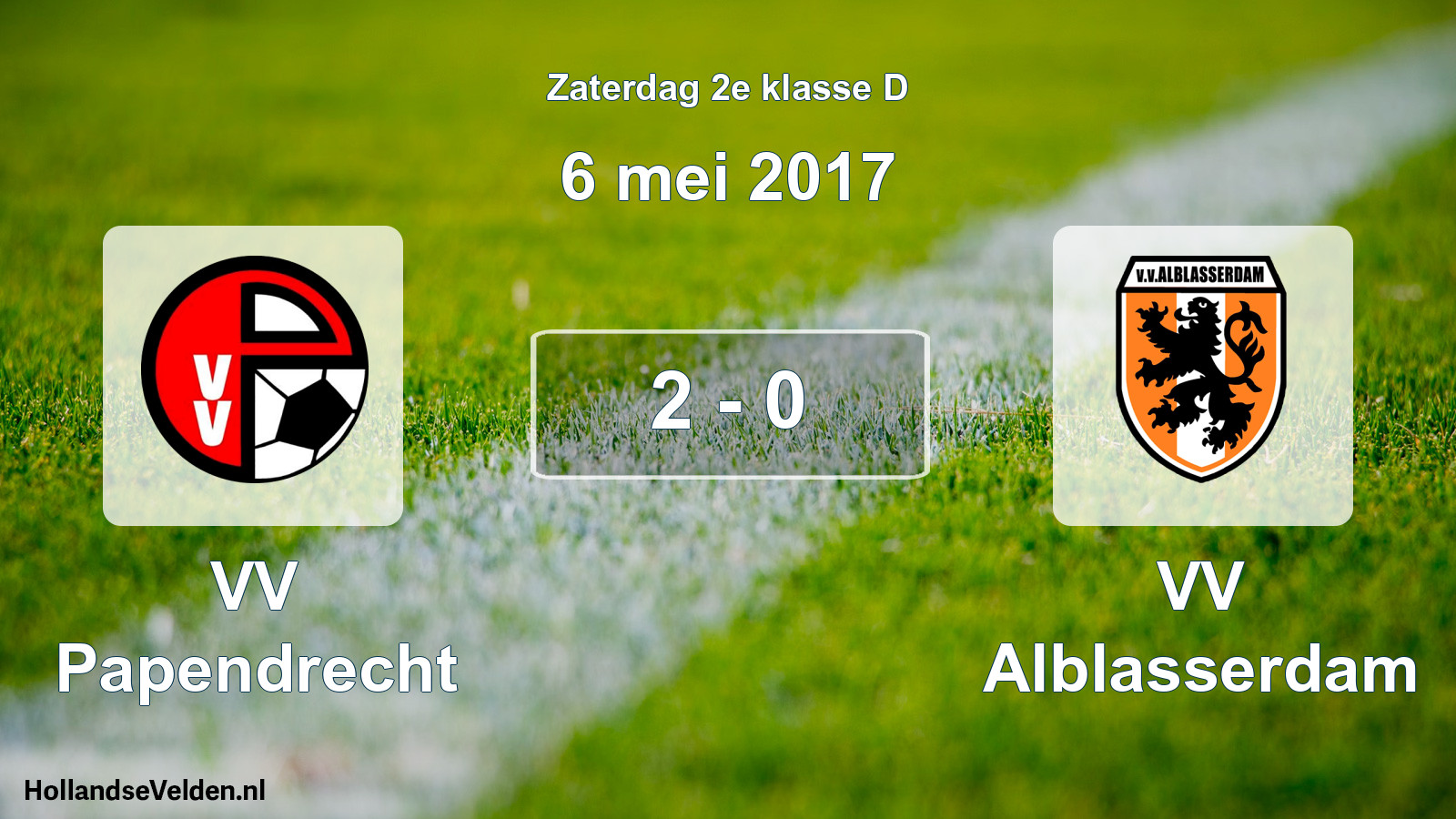 Total number of matches played: VV Papendrecht - VV Alblasserdam 2 - 0 (6 May 2017)