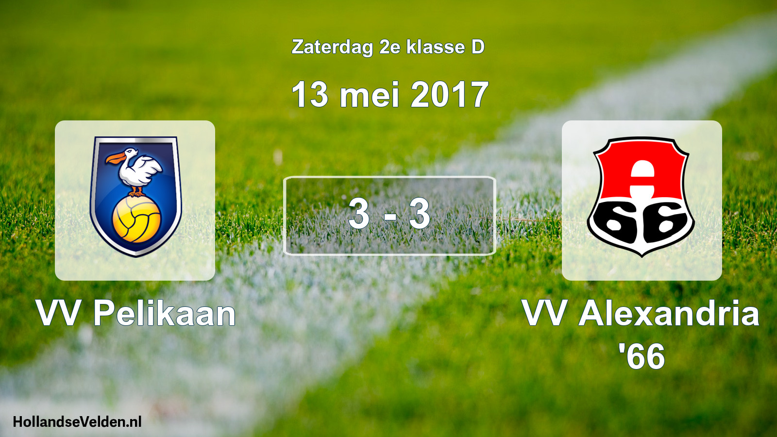 Total number of matches played: VV Pelikaan - VV Alexandria '66 3 - 3 (13 May 2017)
