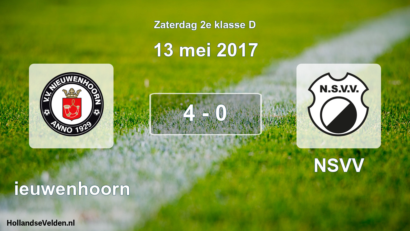 Total number of matches played: Nieuwenhoorn - NSVV 4 - 0 (13 May 2017)