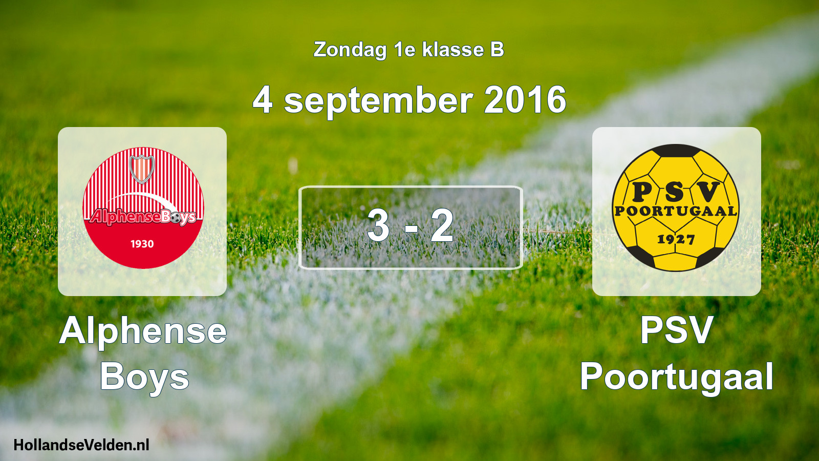 Total number of matches played: Alphense Boys - PSV Poortugaal 3 - 2 (4 September 2016)