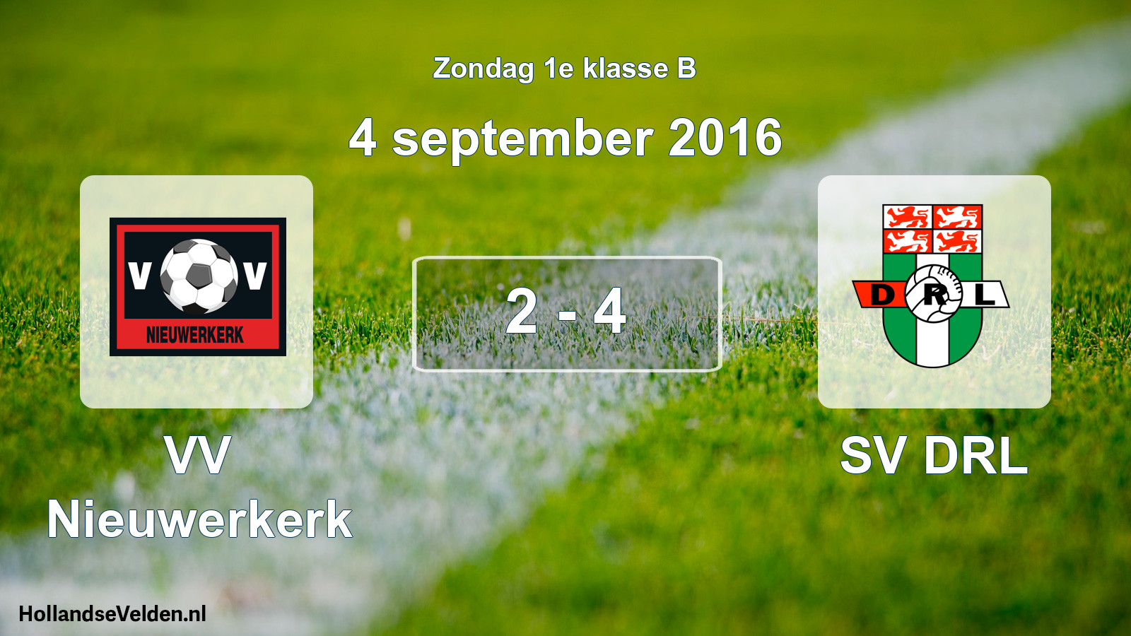Total number of matches played: VV Nieuwerkerk - SV DRL 2 - 4 (4 September 2016)