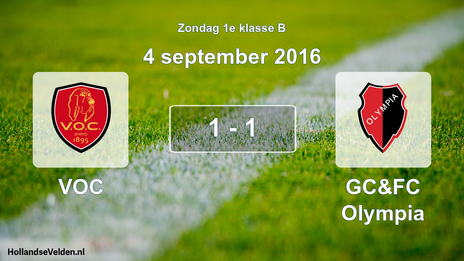 Total number of matches played: VOC - GC&FC Olympia 1 - 1 (4 September 2016)