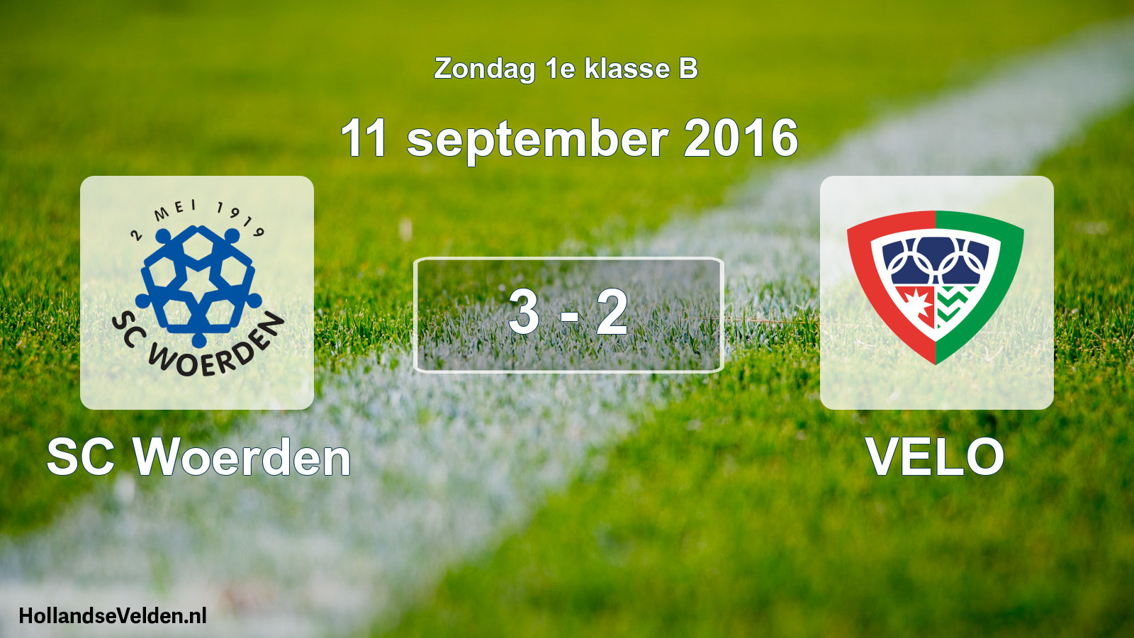 Total number of matches played: SC Woerden - VELO 3 - 2 (11 September 2016)