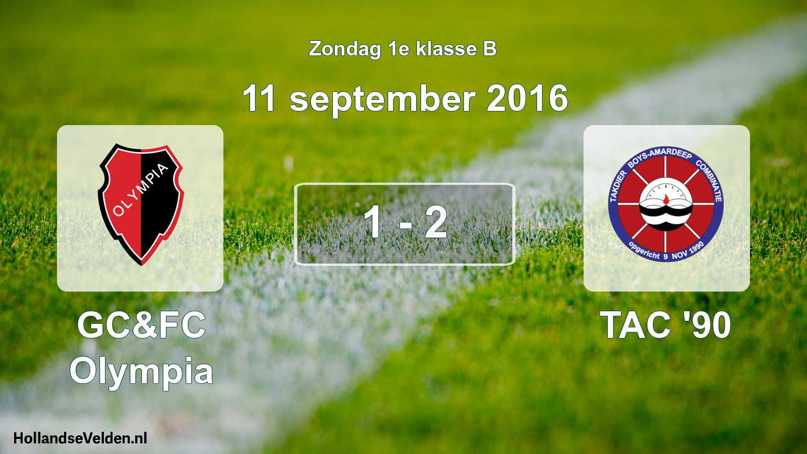 Total number of matches played: GC&FC Olympia - TAC '90 1 - 2 (11 September 2016)