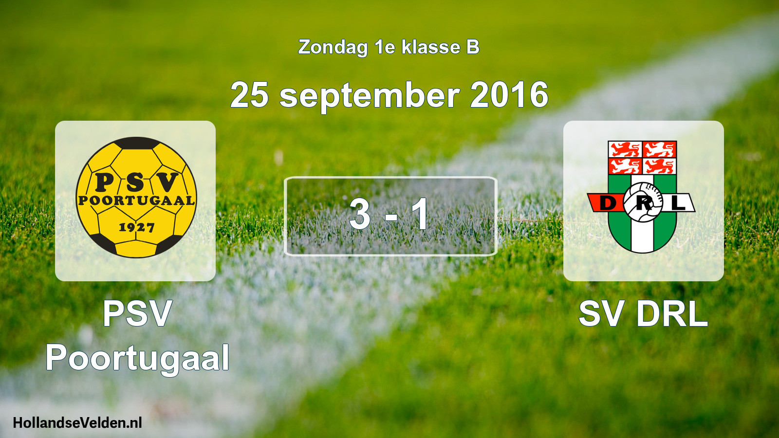 Total number of matches played: PSV Poortugaal - SV DRL 3 - 1 (25 September 2016)