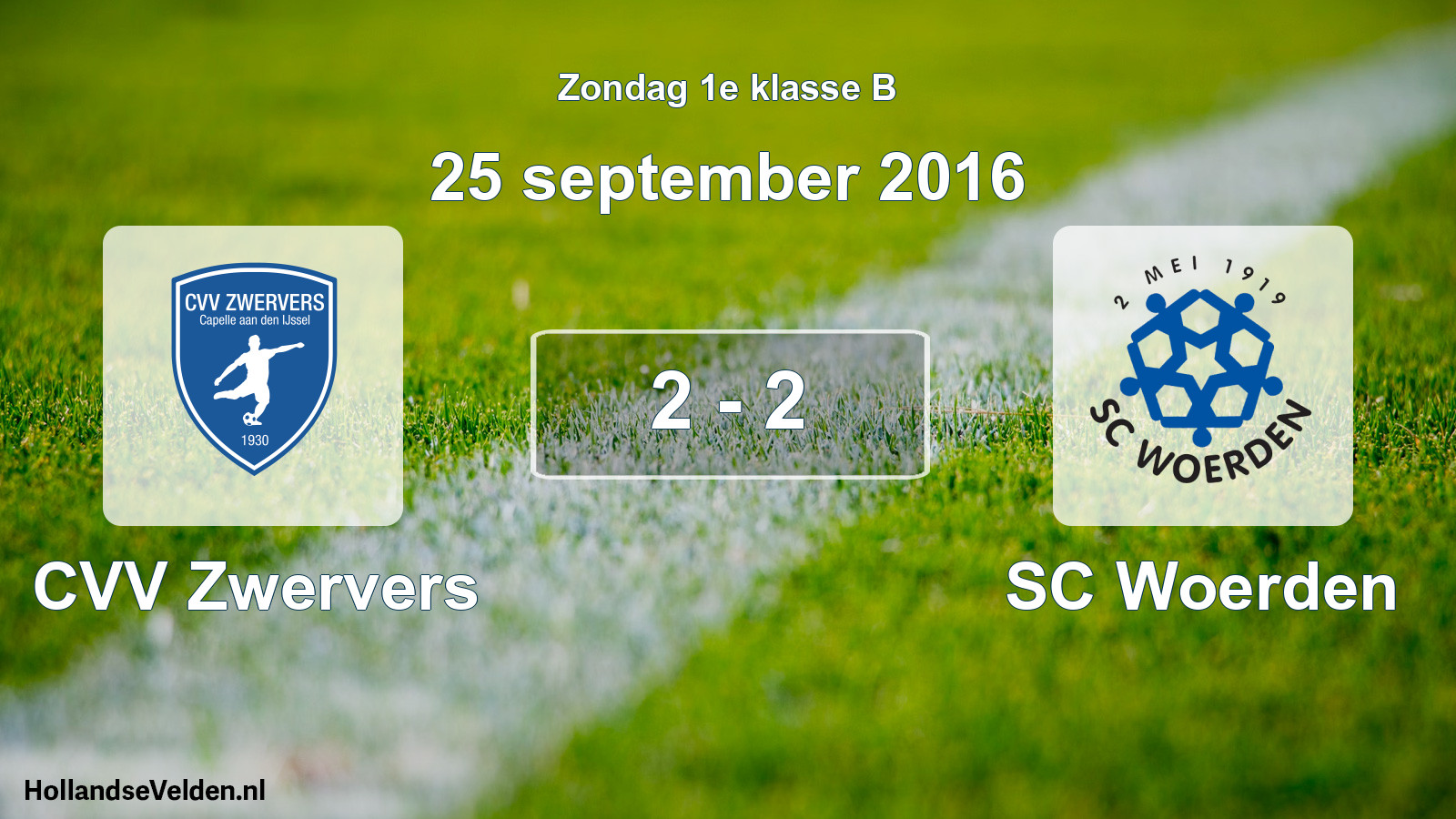 Total number of matches played: CVV Zwervers - SC Woerden 2 - 2 (25 September 2016)
