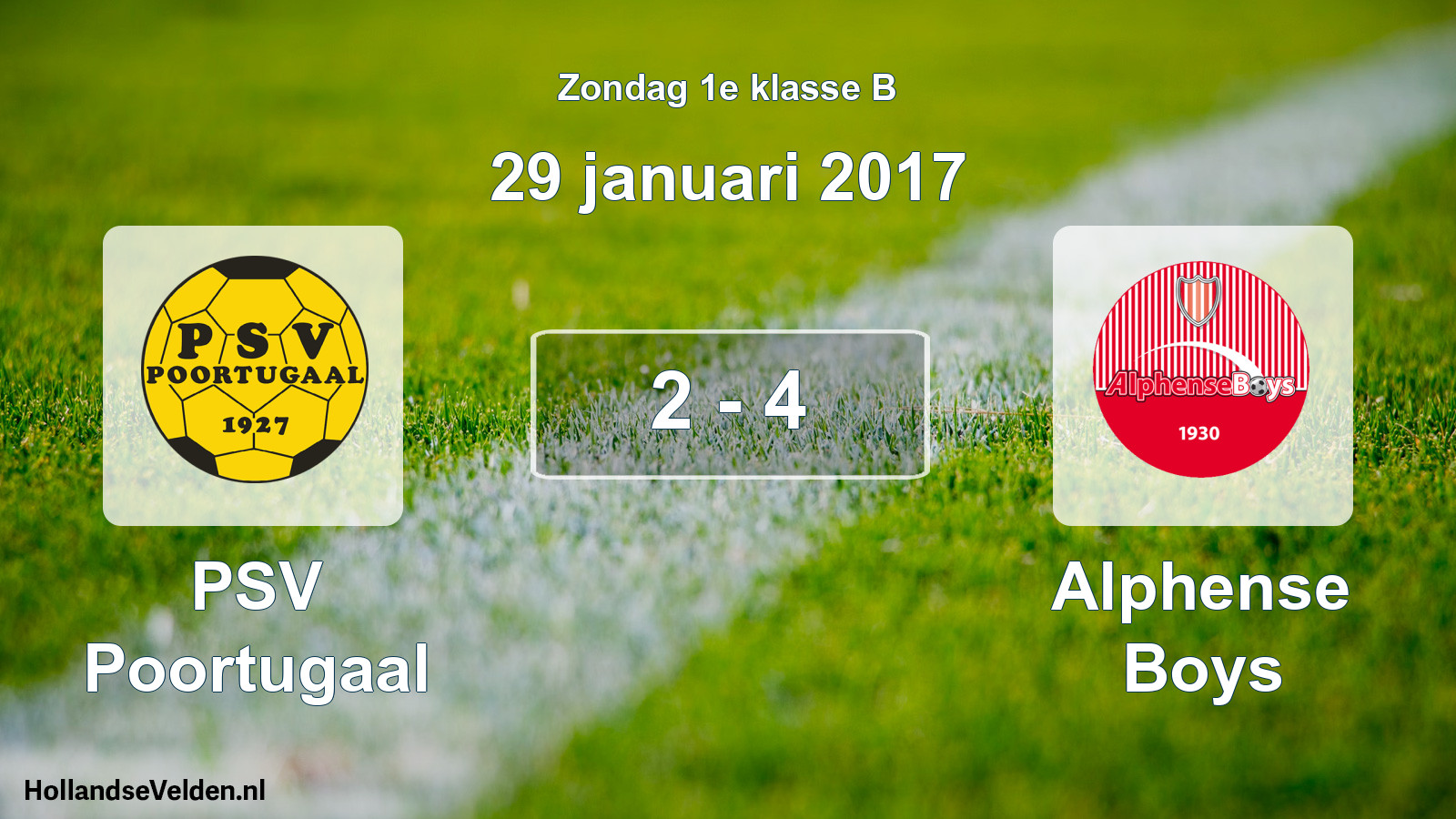 Total number of matches played: PSV Poortugaal - Alphense Boys 2 - 4 (29 January 2017)