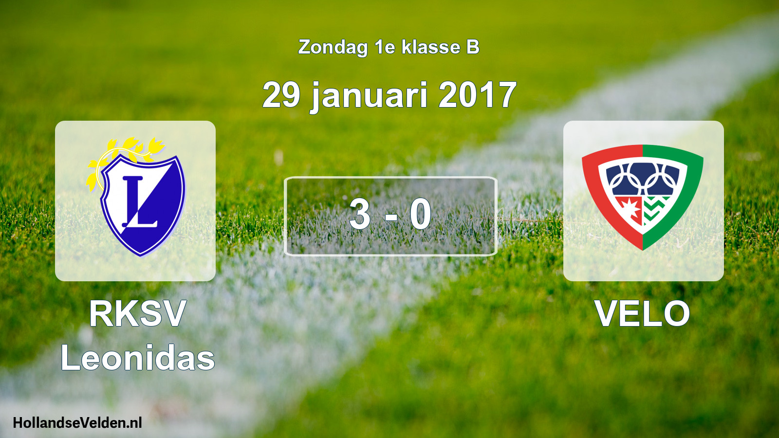 Total number of matches played: RKSV Leonidas - VELO 3 - 0 (29 January 2017)