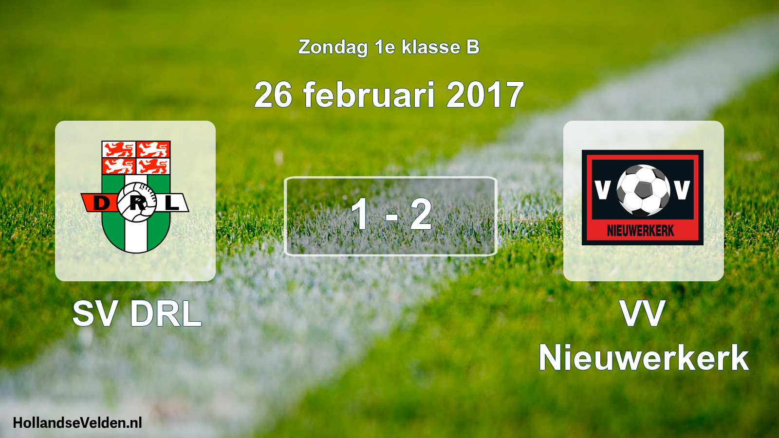 Total number of matches played: SV DRL - VV Nieuwerkerk 1 - 2 (26 February 2017)