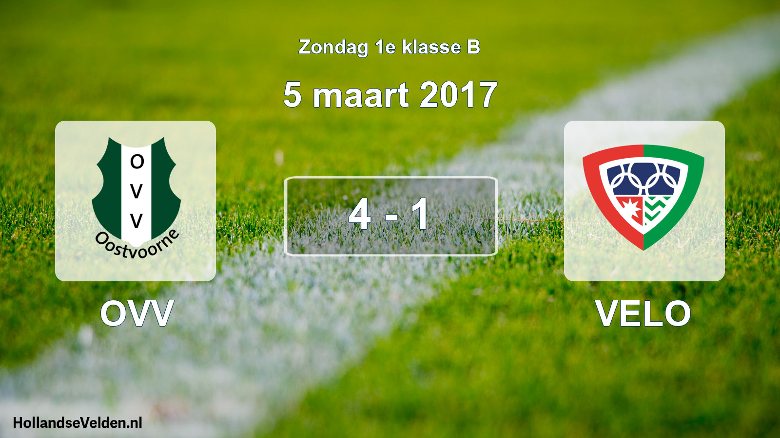 Total number of matches played: OVV - VELO 4 - 1 (5 March 2017)