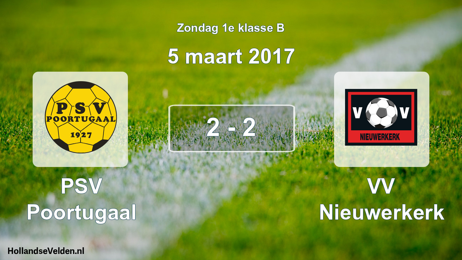 Total number of matches played: PSV Poortugaal - VV Nieuwerkerk 2 - 2 (5 March 2017)