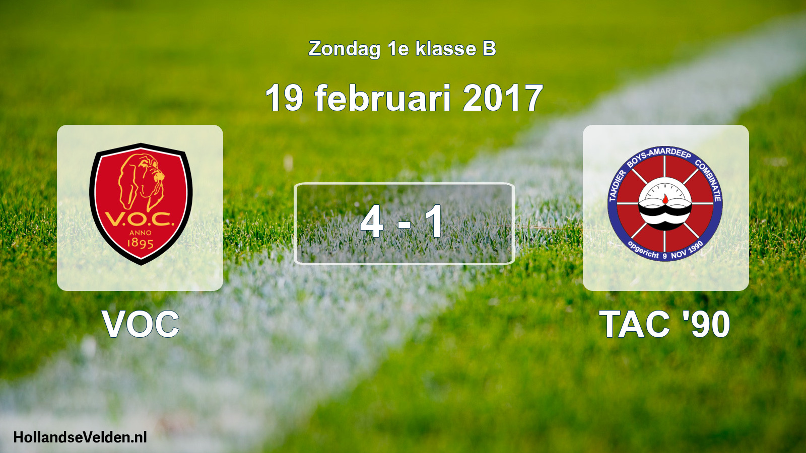Total number of matches played: VOC - TAC '90 4 - 1 (19 February 2017)