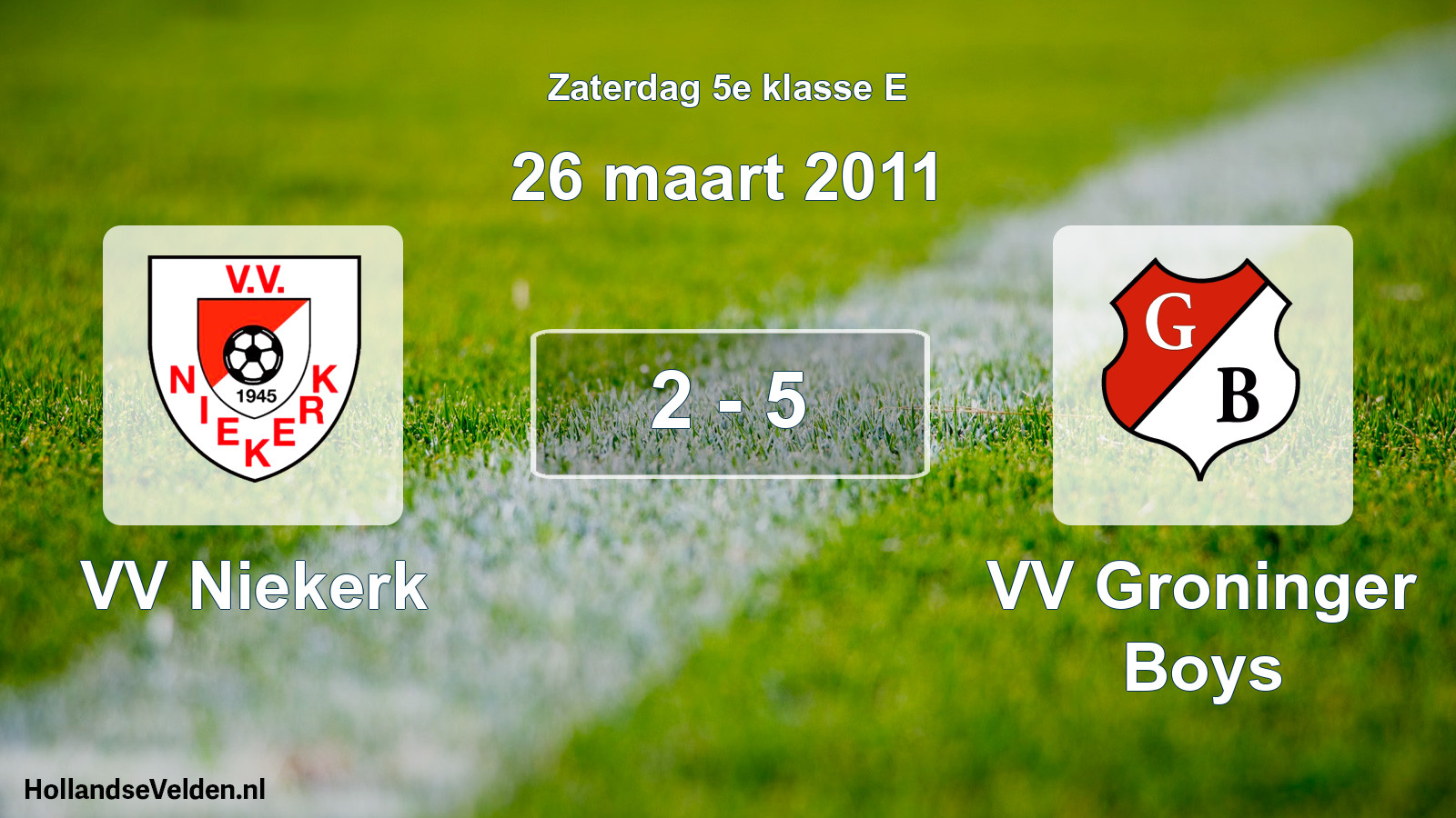 Total number of matches played: VV Niekerk - VV Groninger Boys 2 - 5 (26 March 2011)