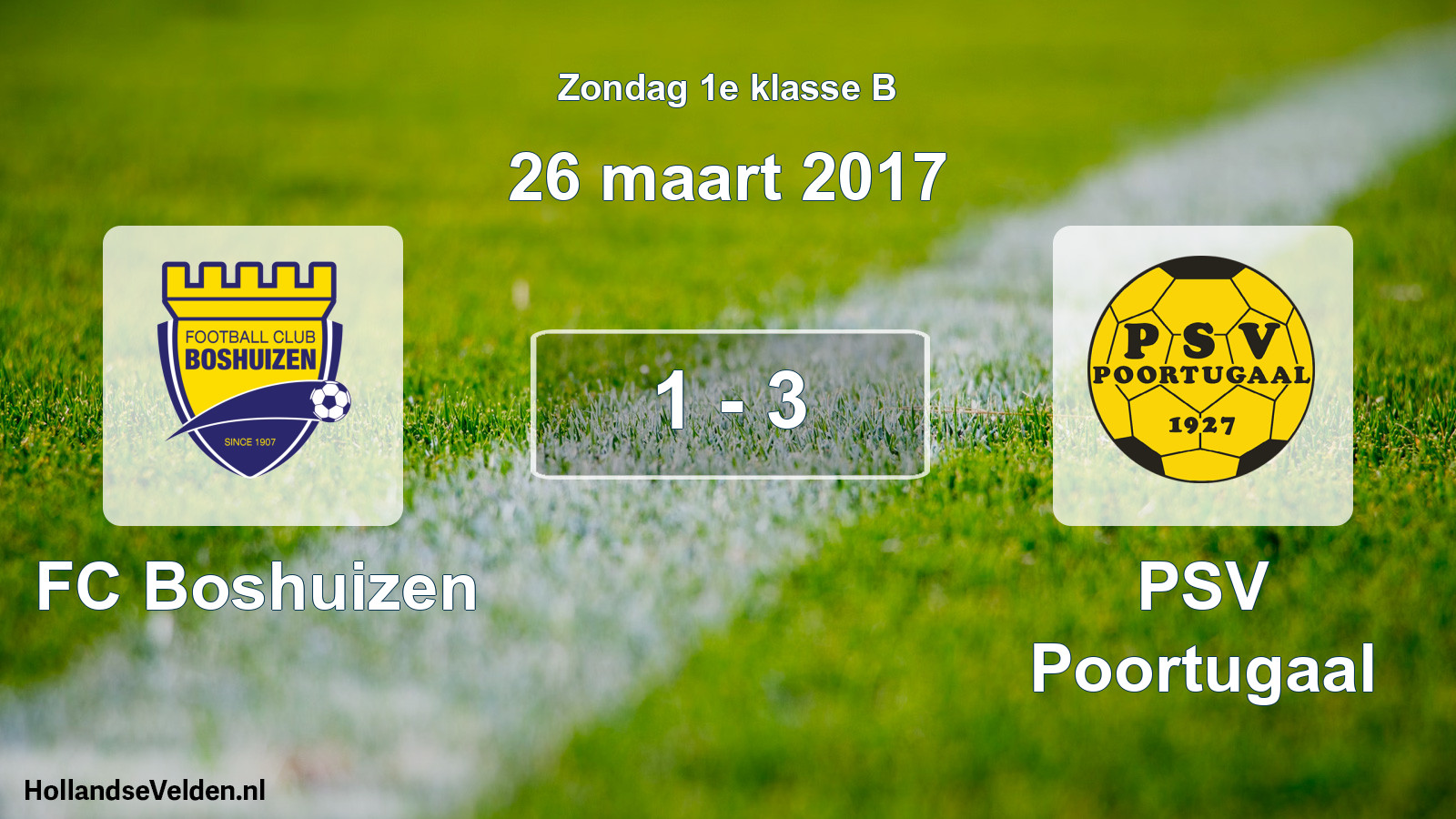 Total number of matches played: FC Boshuizen - PSV Poortugaal 1 - 3 (26 March 2017)