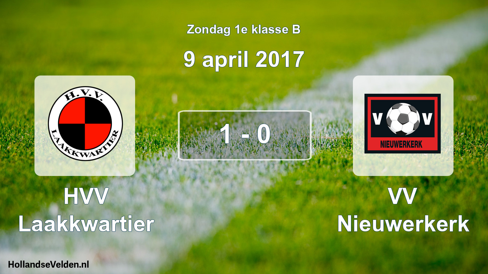 Total number of matches played: HVV Laakkwartier - VV Nieuwerkerk 1 - 0 (9 April 2017)