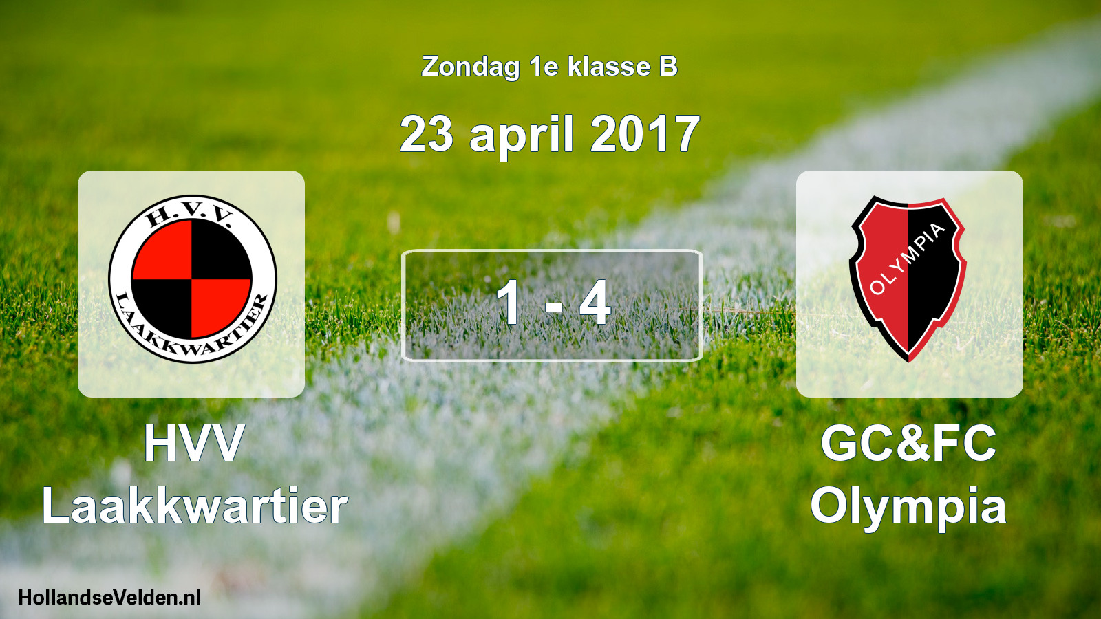 Total number of matches played: HVV Laakkwartier - GC&FC Olympia 1 - 4 (23 April 2017)